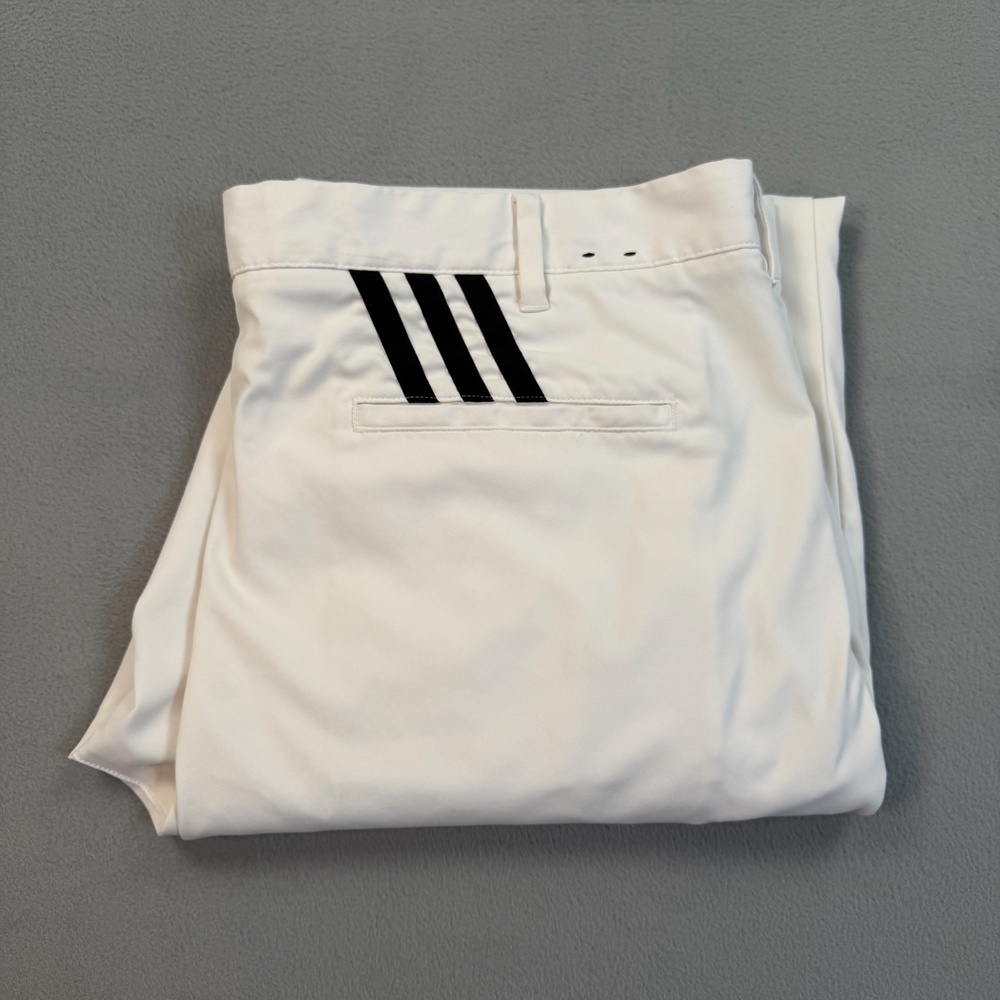 ADIDAS Pants Mens 38x30 White Golf Performance Stretch Microfiber Chino Casual